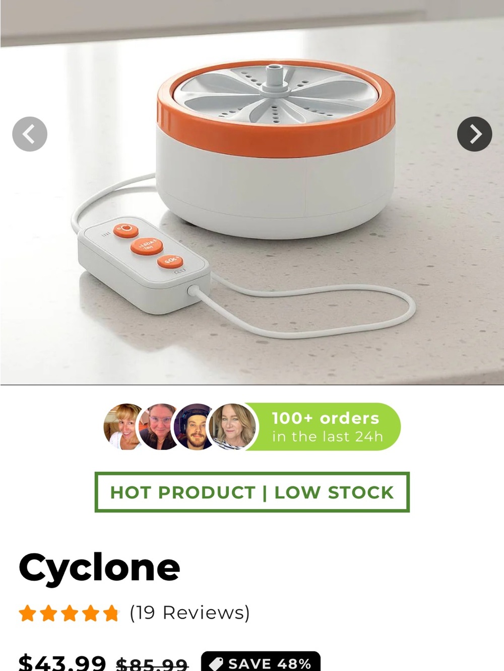 Cyclone dishwasher